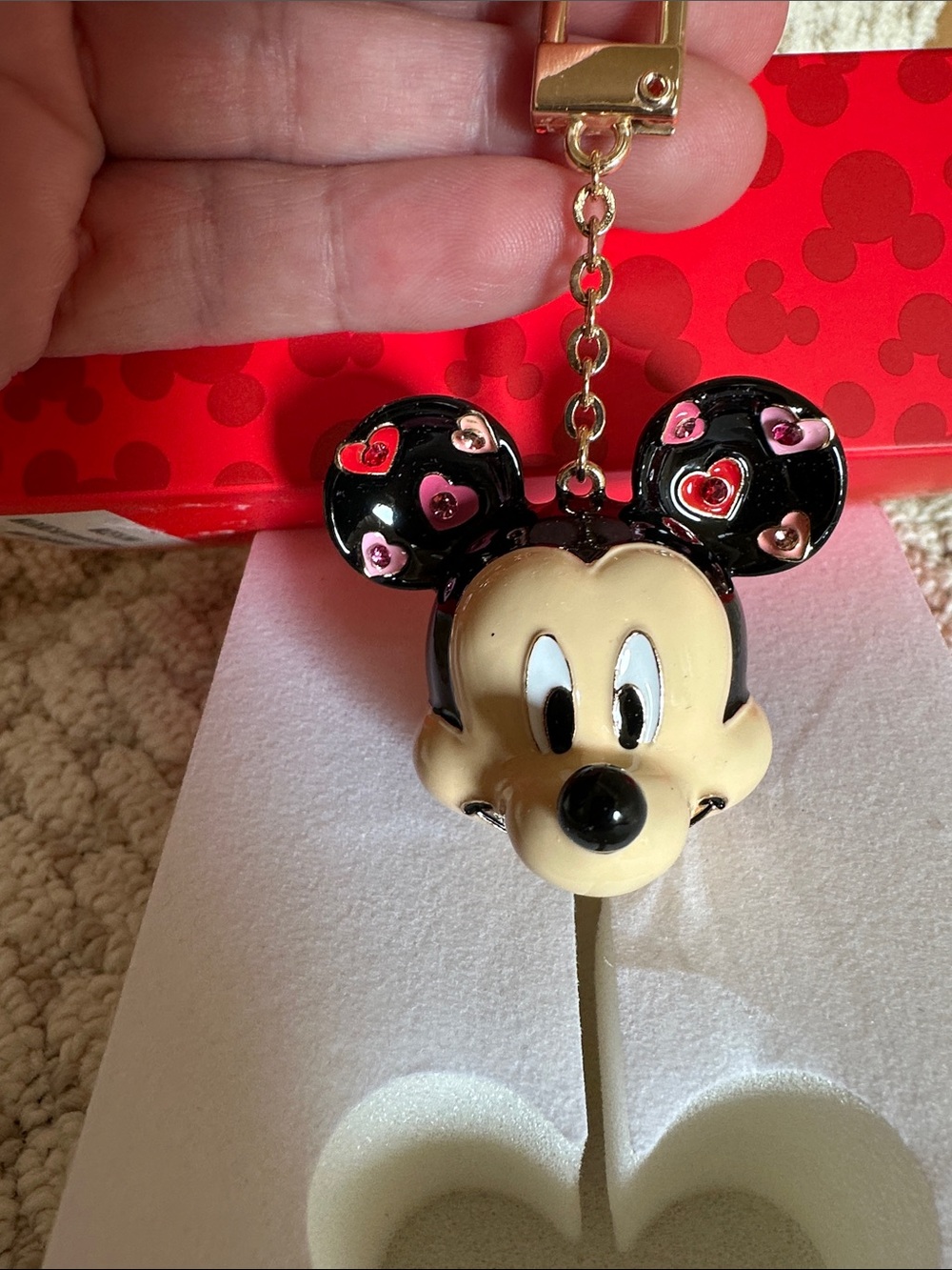 BAUBLEBAR Disney MICKEY MOUSE Hearts Bag Charm / Keychain - Picture 2 of 7